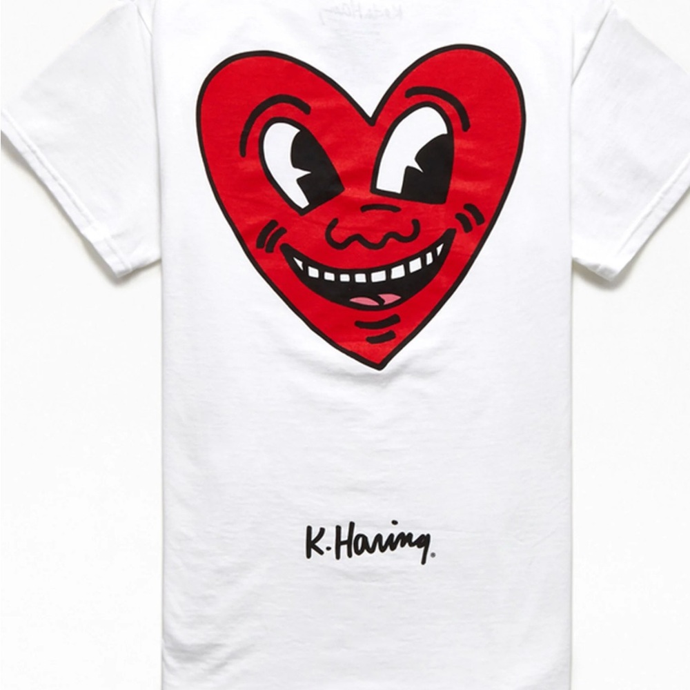 White and Red Graphic T-Shirt